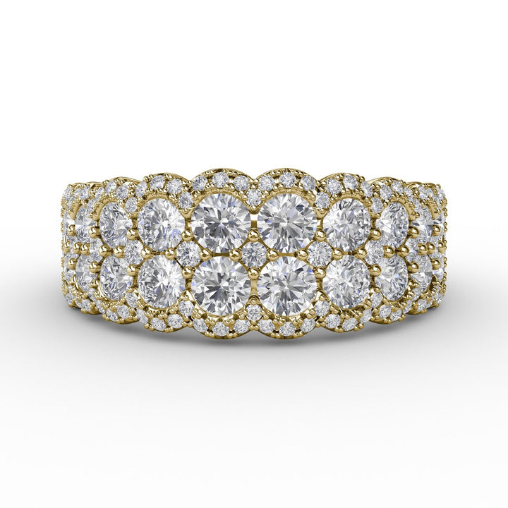 Multi-Layered Round Diamond Band