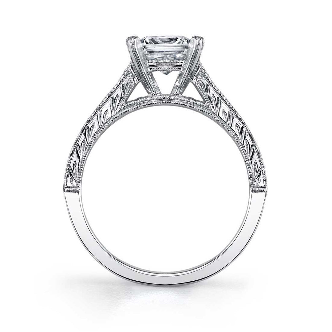 Charlize - Classic Hand Engraved Solitaire Engagement Ring