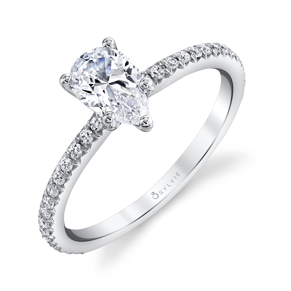 Pear Shaped Classic Engagement Ring - Adorlee