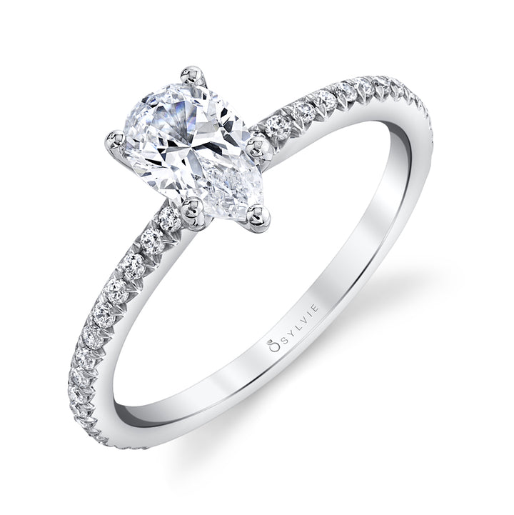 Pear Shaped Classic Engagement Ring - Adorlee