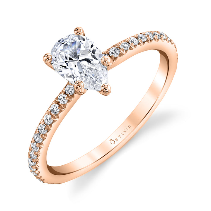 Pear Shaped Classic Engagement Ring - Adorlee