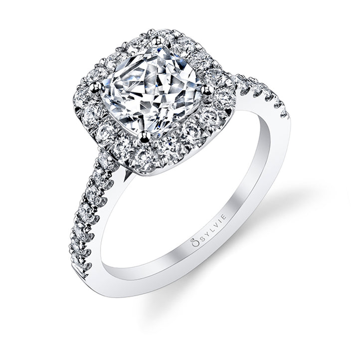 Cushion Cut Classic Halo Engagement Ring - Jacalyn