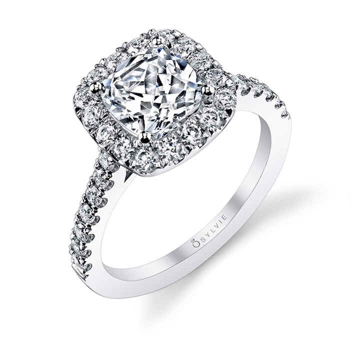 Cushion Cut Classic Halo Engagement Ring - Jacalyn