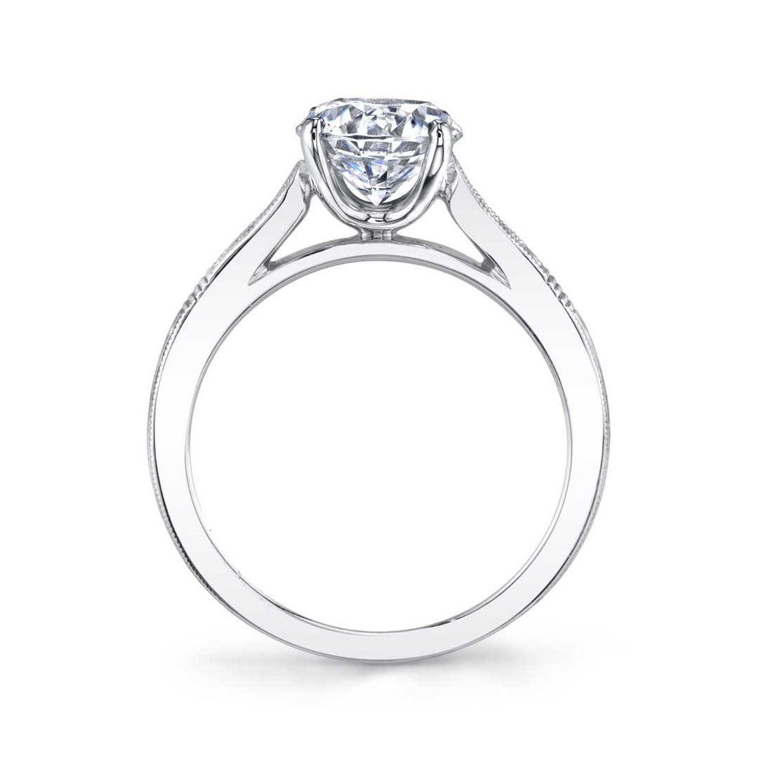 Holly - Hand Engraved Solitaire Engagement Ring