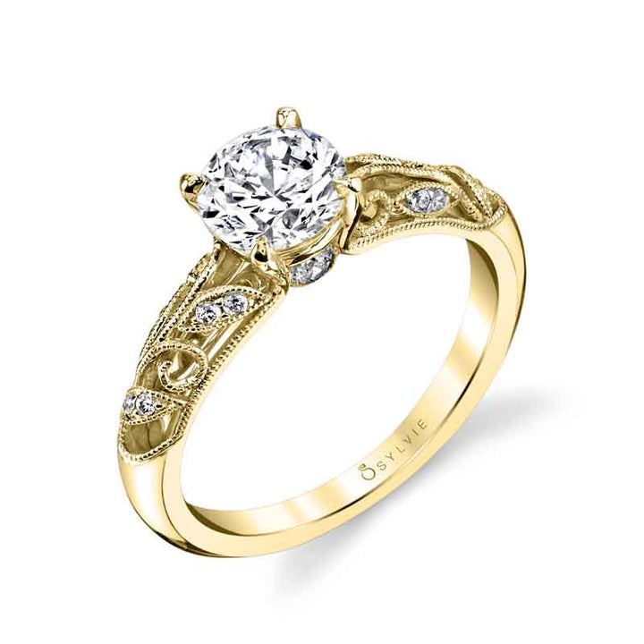 Round Cut Modern Vintage Engagement Ring - Roial