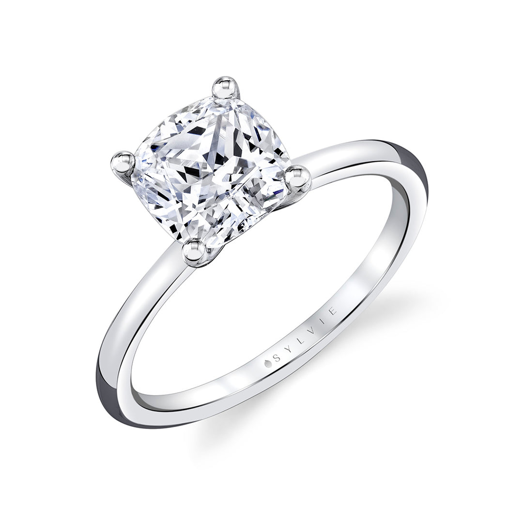 Cushion Cut Solitaire Engagement Ring - Amelia