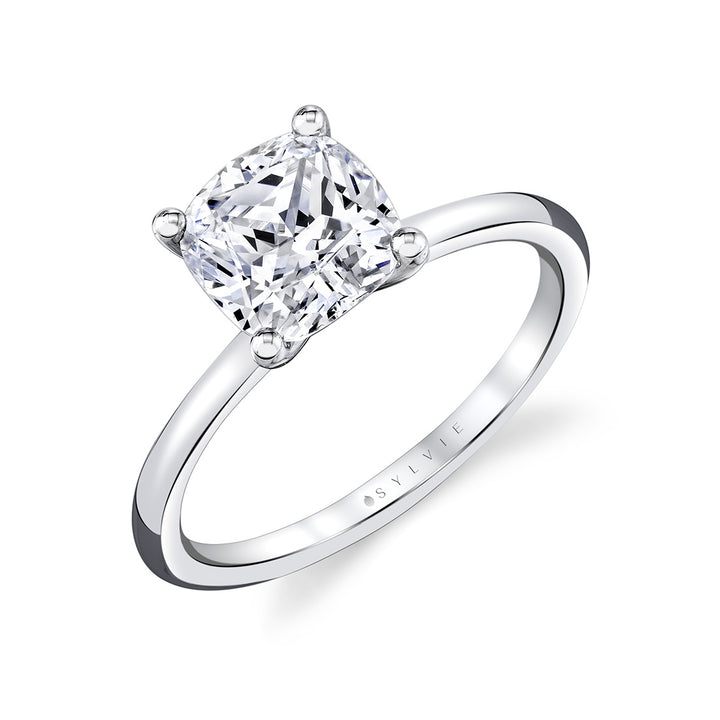 Cushion Cut Solitaire Engagement Ring - Amelia