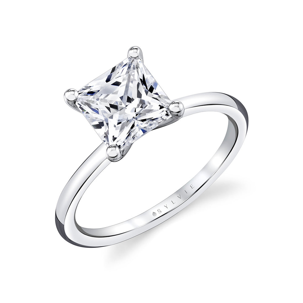 Princess Cut Solitaire Engagement Ring - Amelia