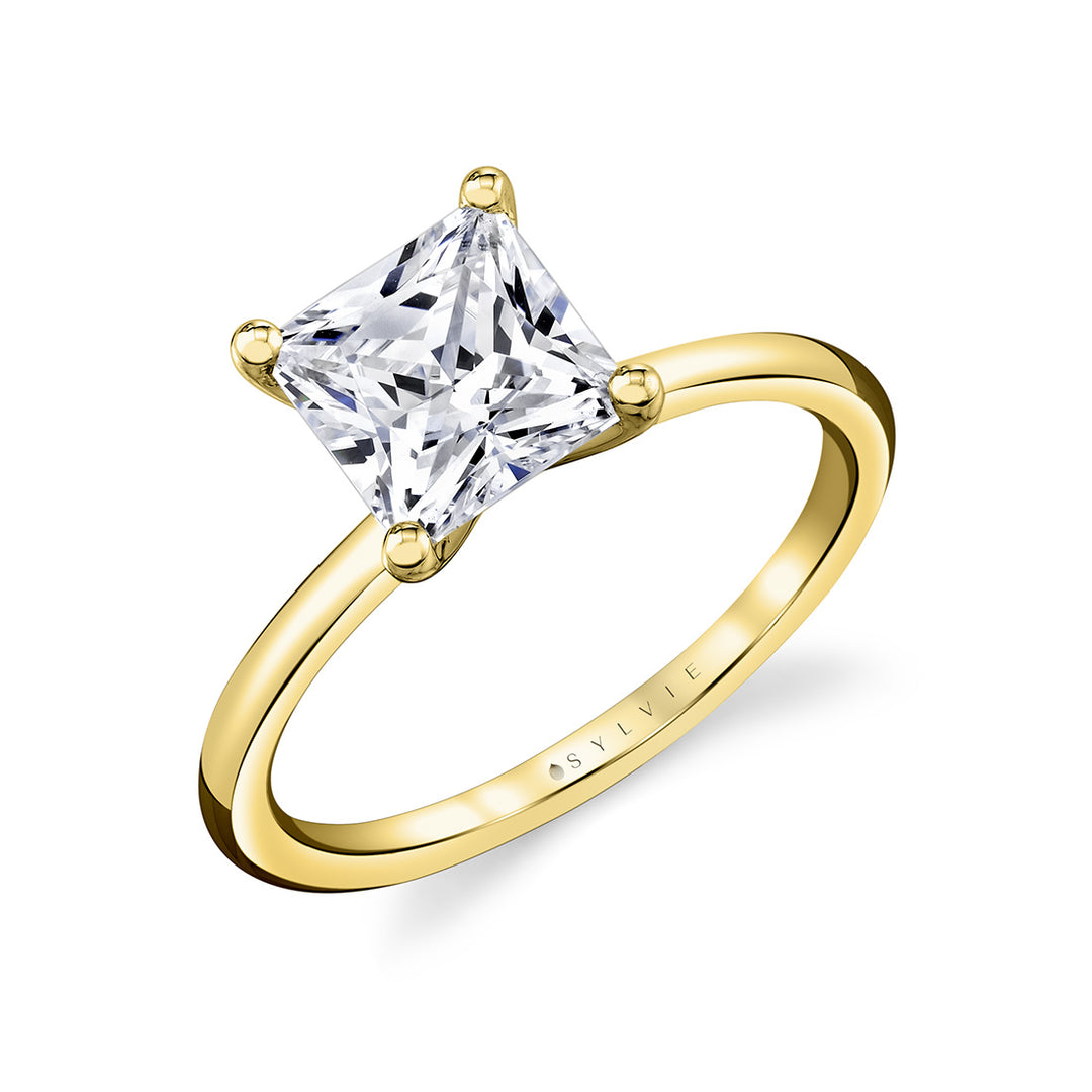 Princess Cut Solitaire Engagement Ring - Amelia