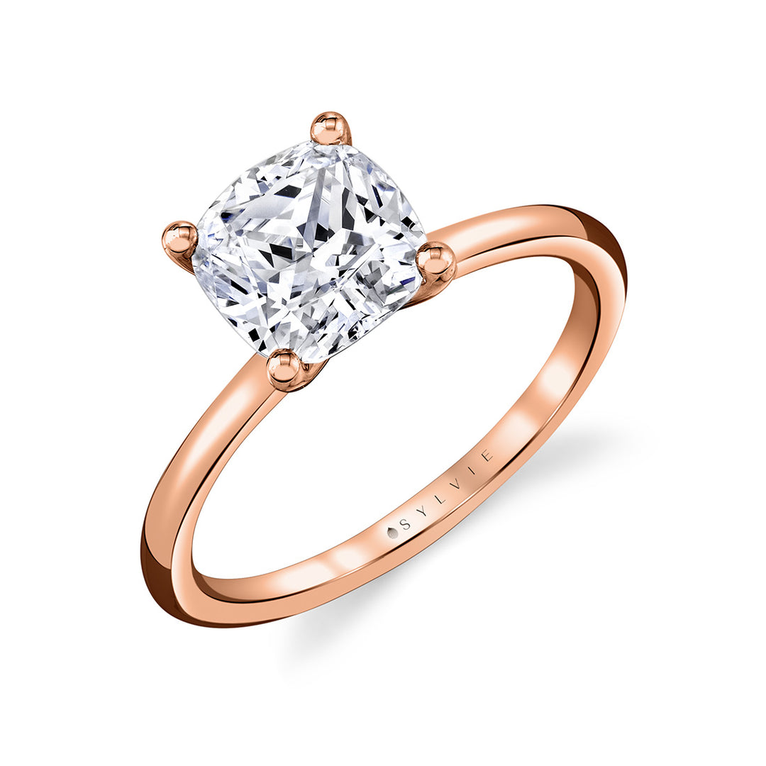 Cushion Cut Solitaire Engagement Ring - Amelia