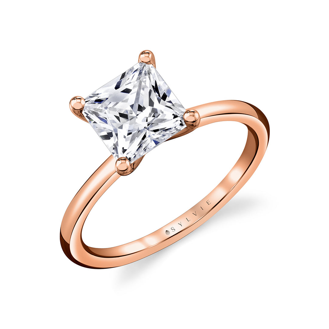 Princess Cut Solitaire Engagement Ring - Amelia