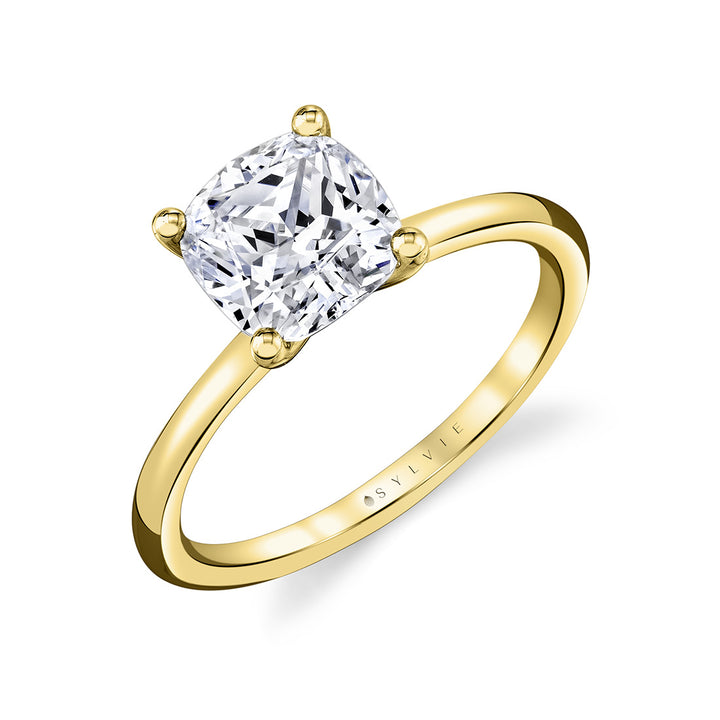 Cushion Cut Solitaire Engagement Ring - Amelia