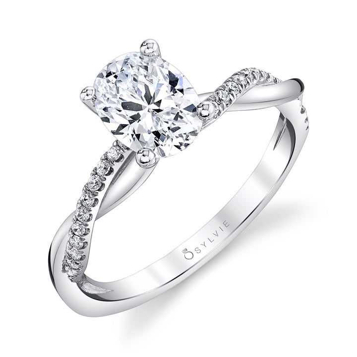 Oval Cut Diamond Spiral Engagement Ring - Yasmine
