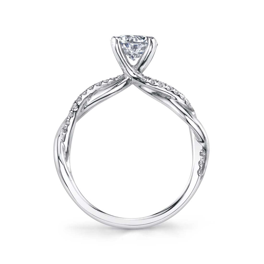 Round Cut Diamond Spiral Engagement Ring - Yasmine