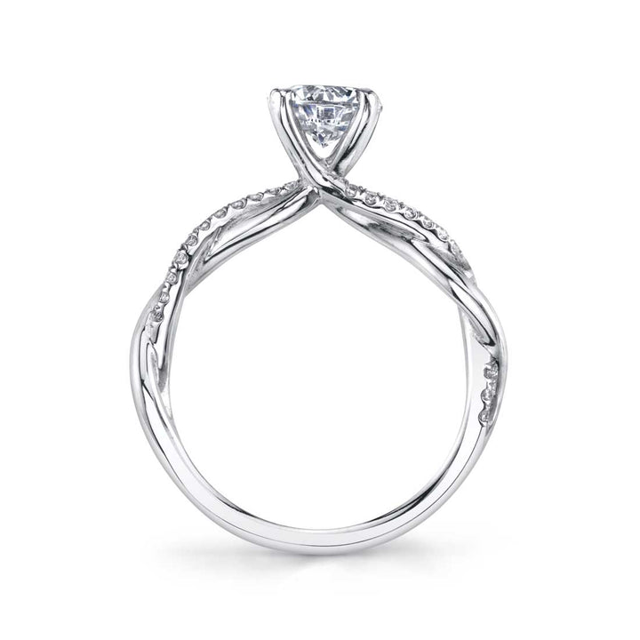 Cushion Cut Diamond Spiral Engagement Ring - Yasmine
