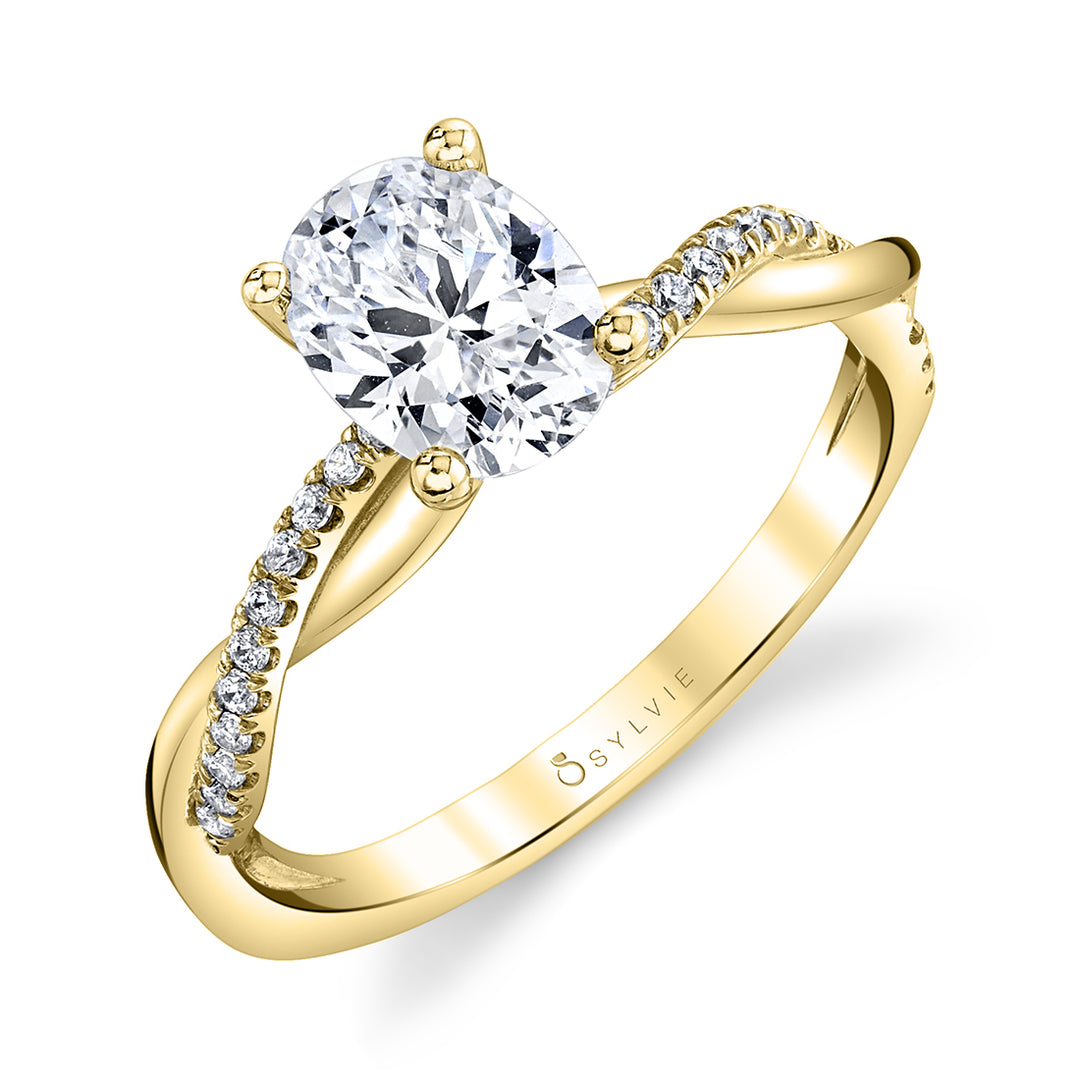 Oval Cut Diamond Spiral Engagement Ring - Yasmine