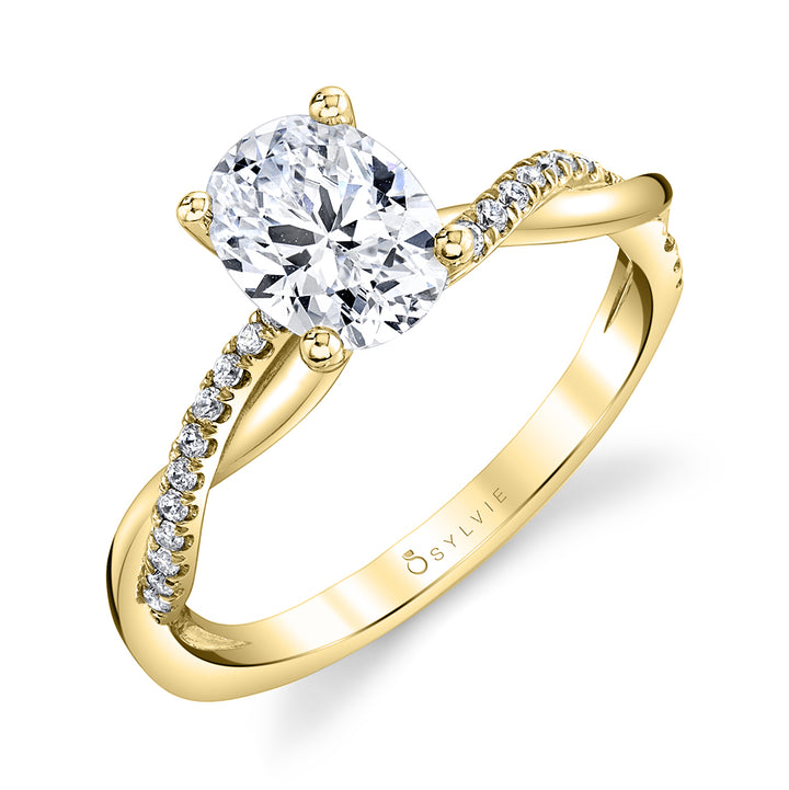 Oval Cut Diamond Spiral Engagement Ring - Yasmine