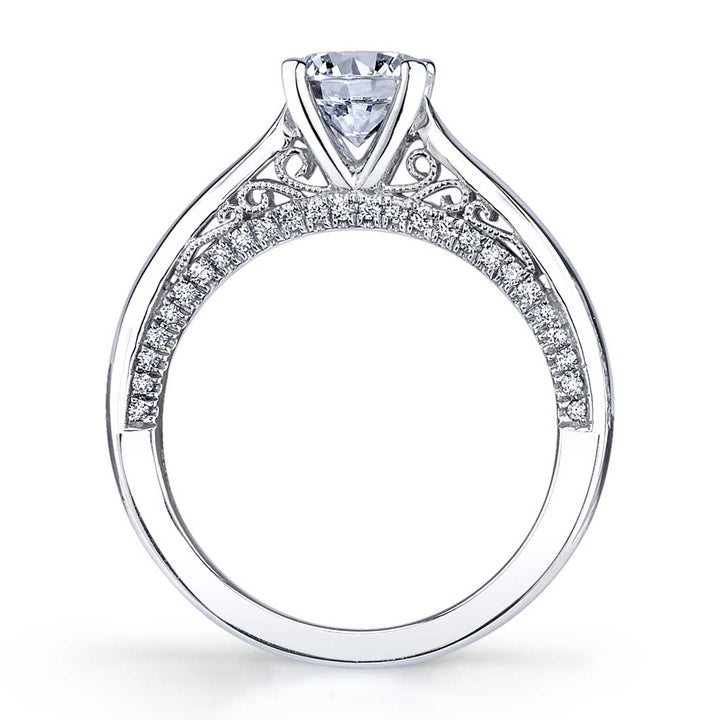 Karina - Solitaire Engagement Ring with Diamond Profile