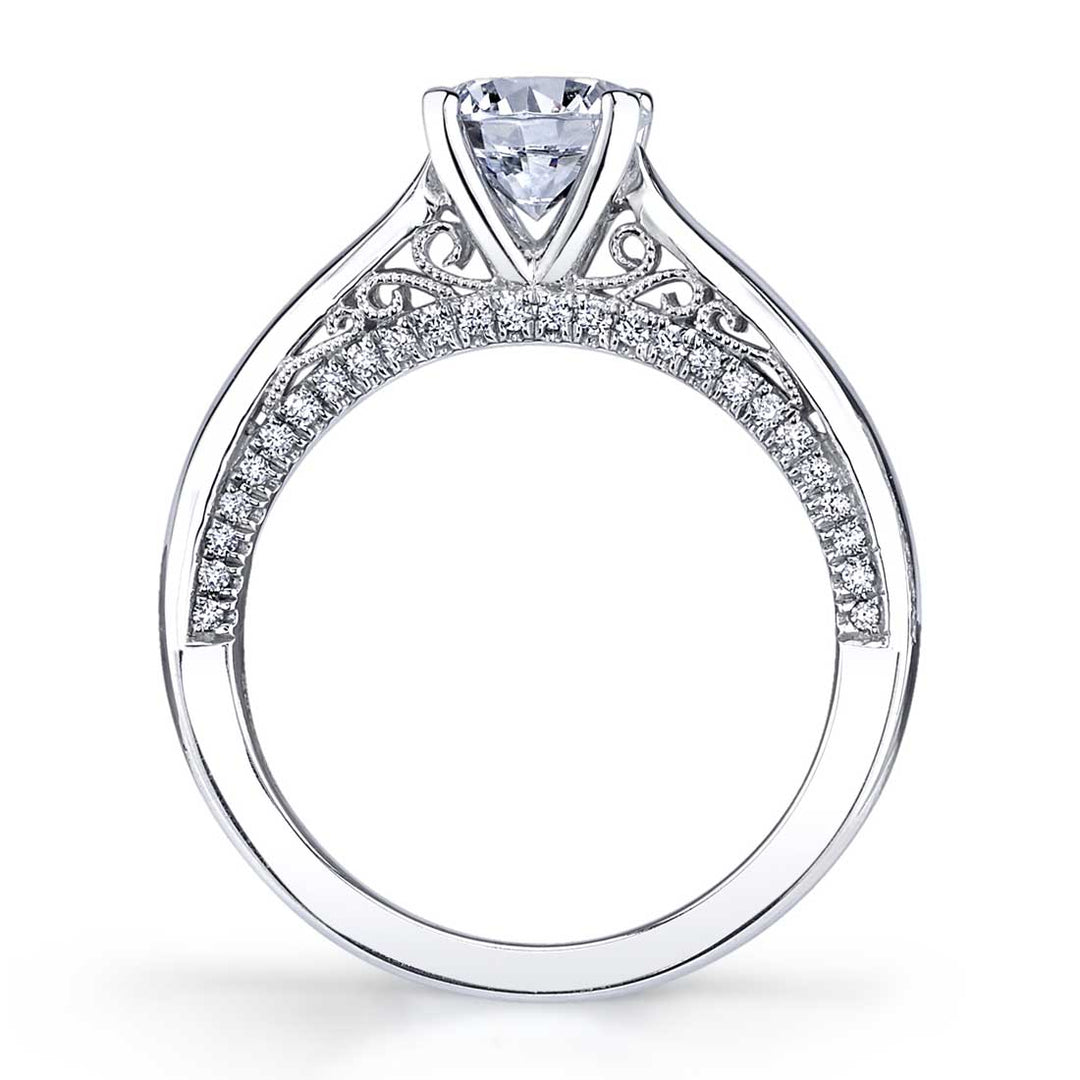 Karina - Solitaire Engagement Ring with Diamond Profile