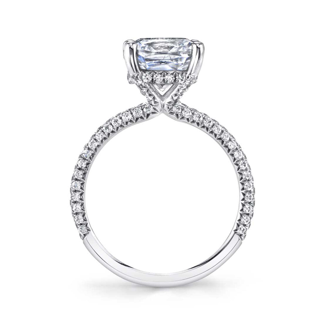 Round Cut 3 Carat Classic Pave Engagement Ring - Jayla