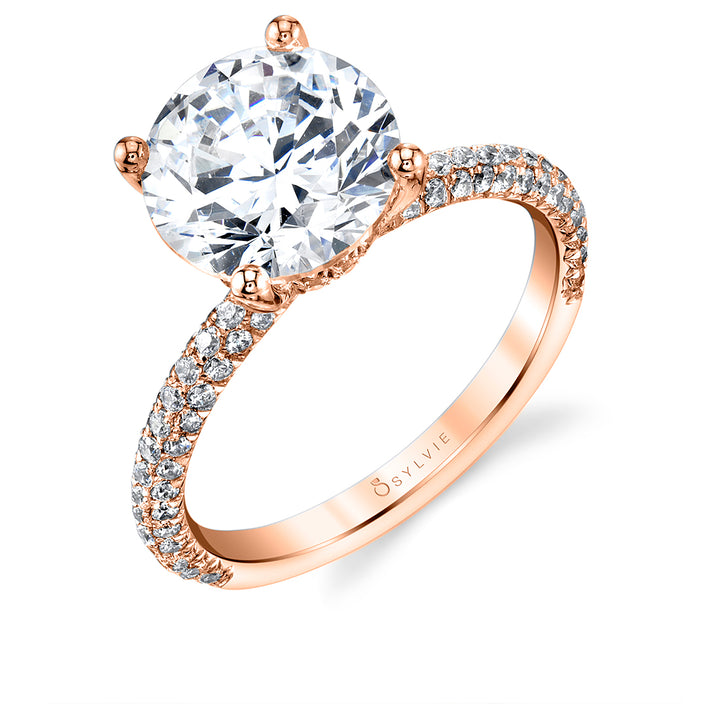 Round Cut 3 Carat Classic Pave Engagement Ring - Jayla