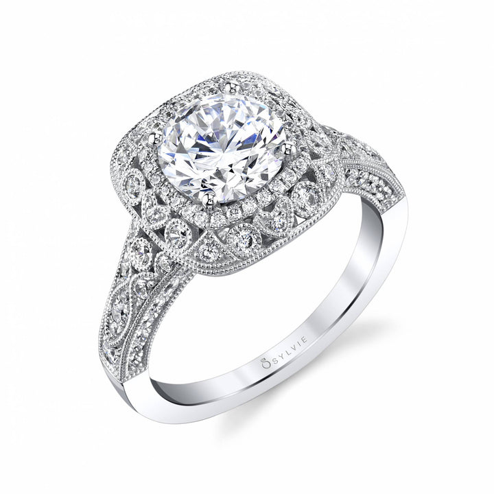 Vintage Halo Engagement Ring