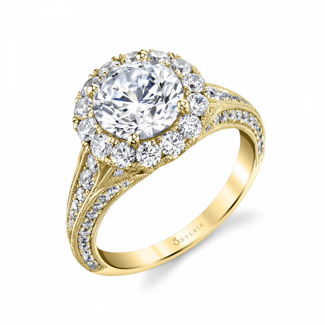 Vintage Halo Engagement Ring