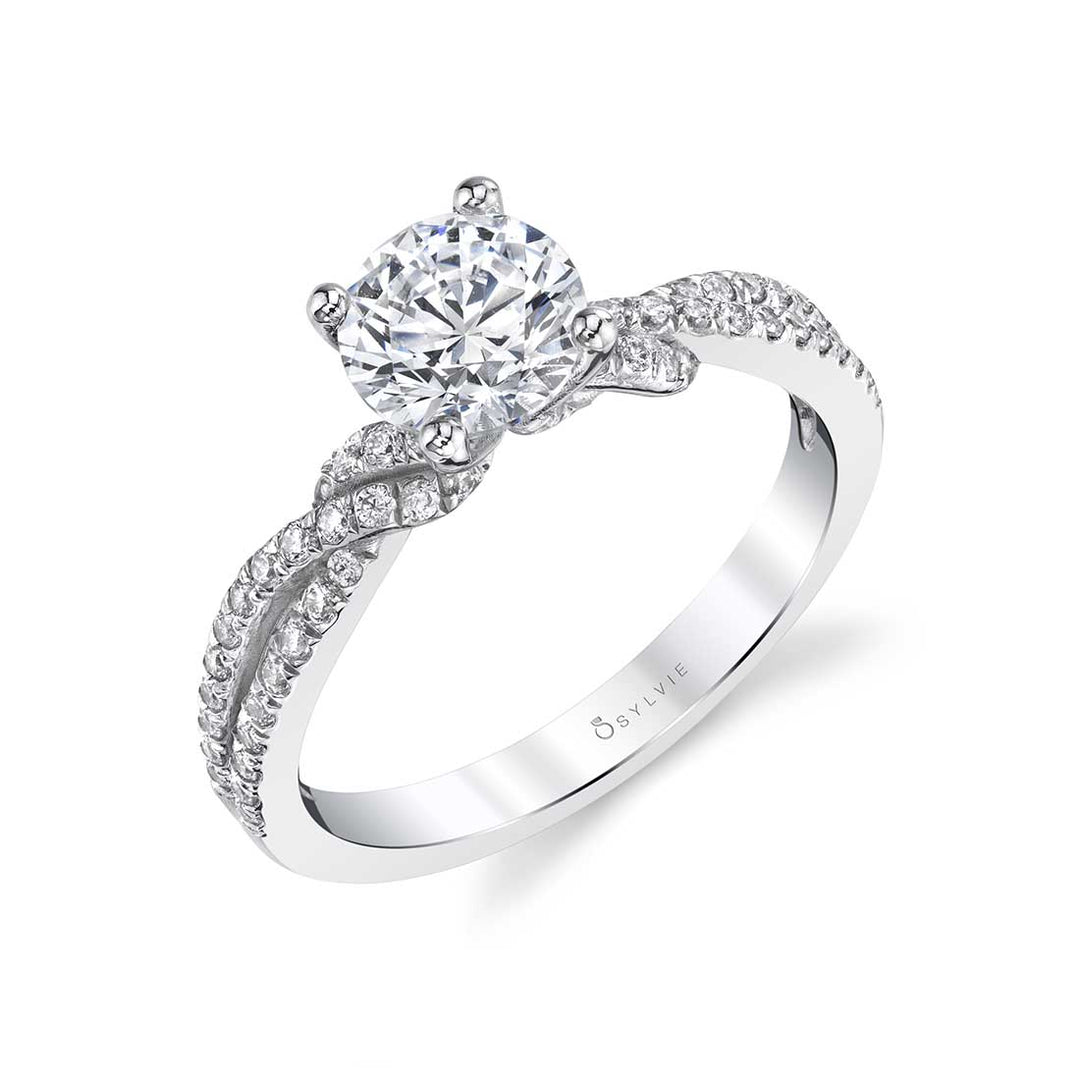Spiral Diamond Engagement Ring