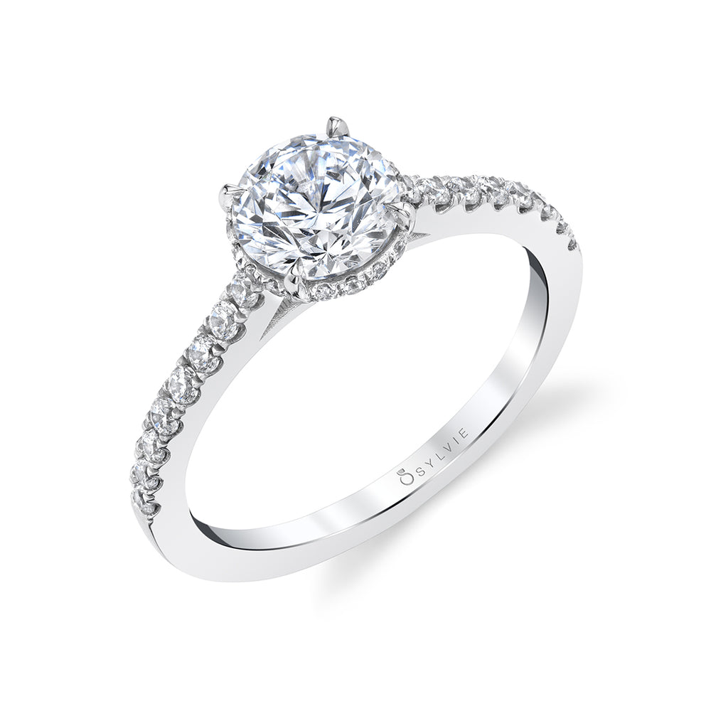 Hidden Halo Engagement Ring - Anastasia