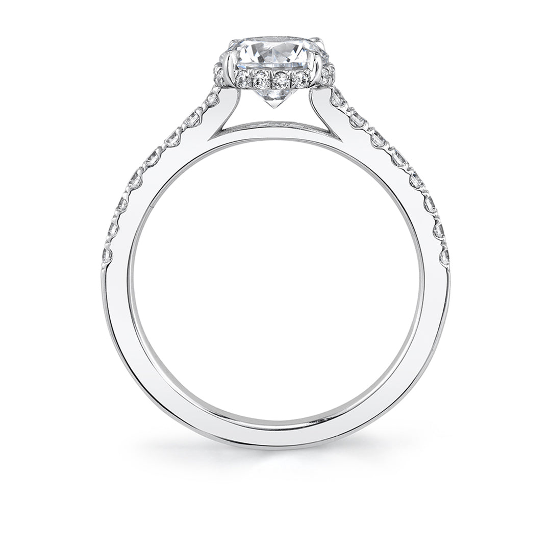 Oval Engagement Ring with Hidden Halo - Anastasia