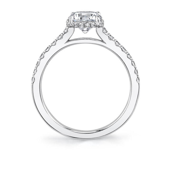 Oval Engagement Ring with Hidden Halo - Anastasia