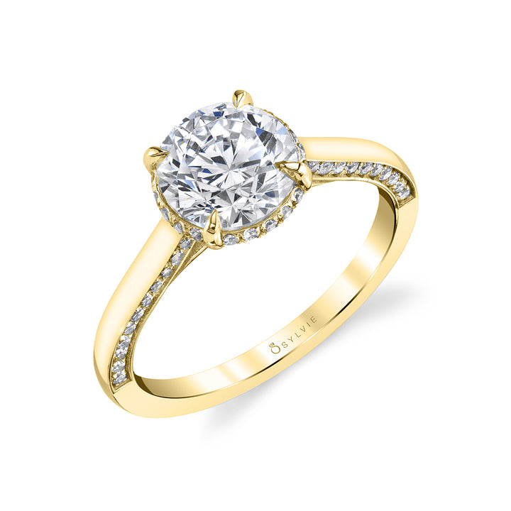Hidden Halo Engagement Ring - Calina