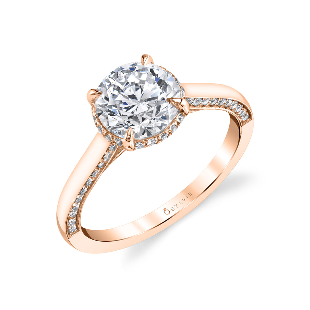 Hidden Halo Engagement Ring - Calina