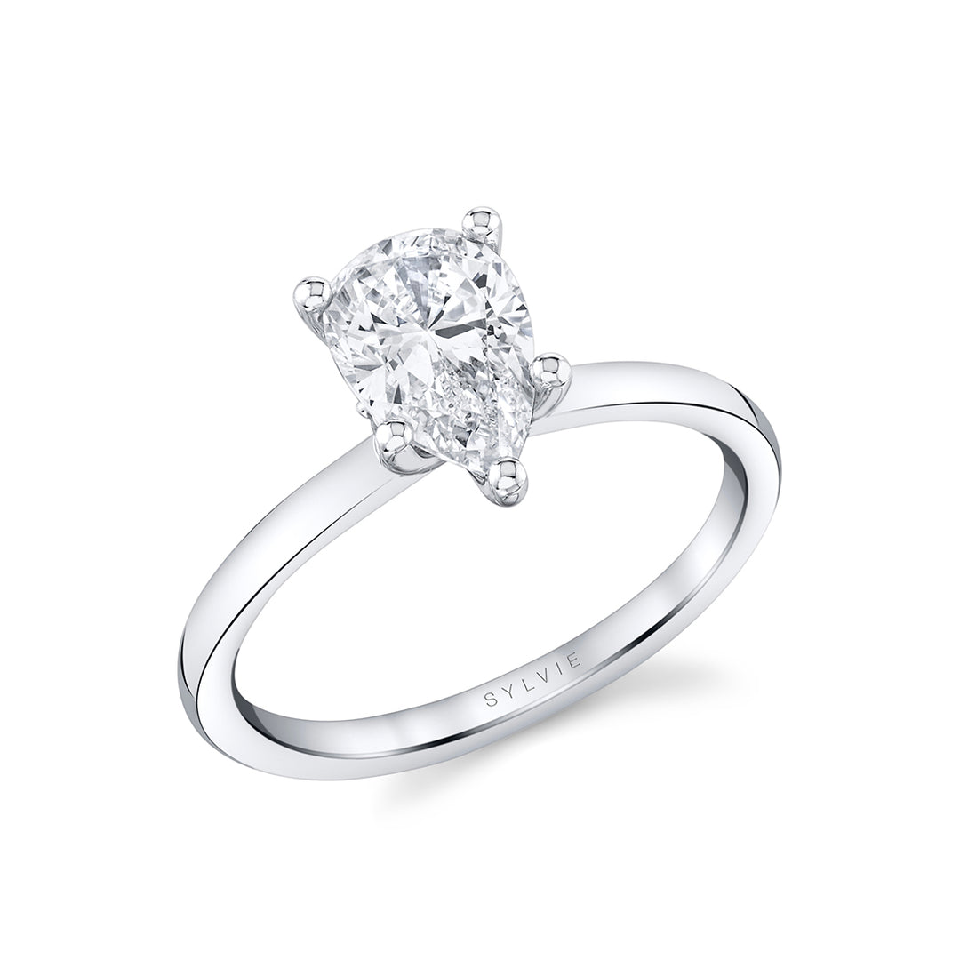 Pear Cut Solitaire Engagement Ring - Dominique