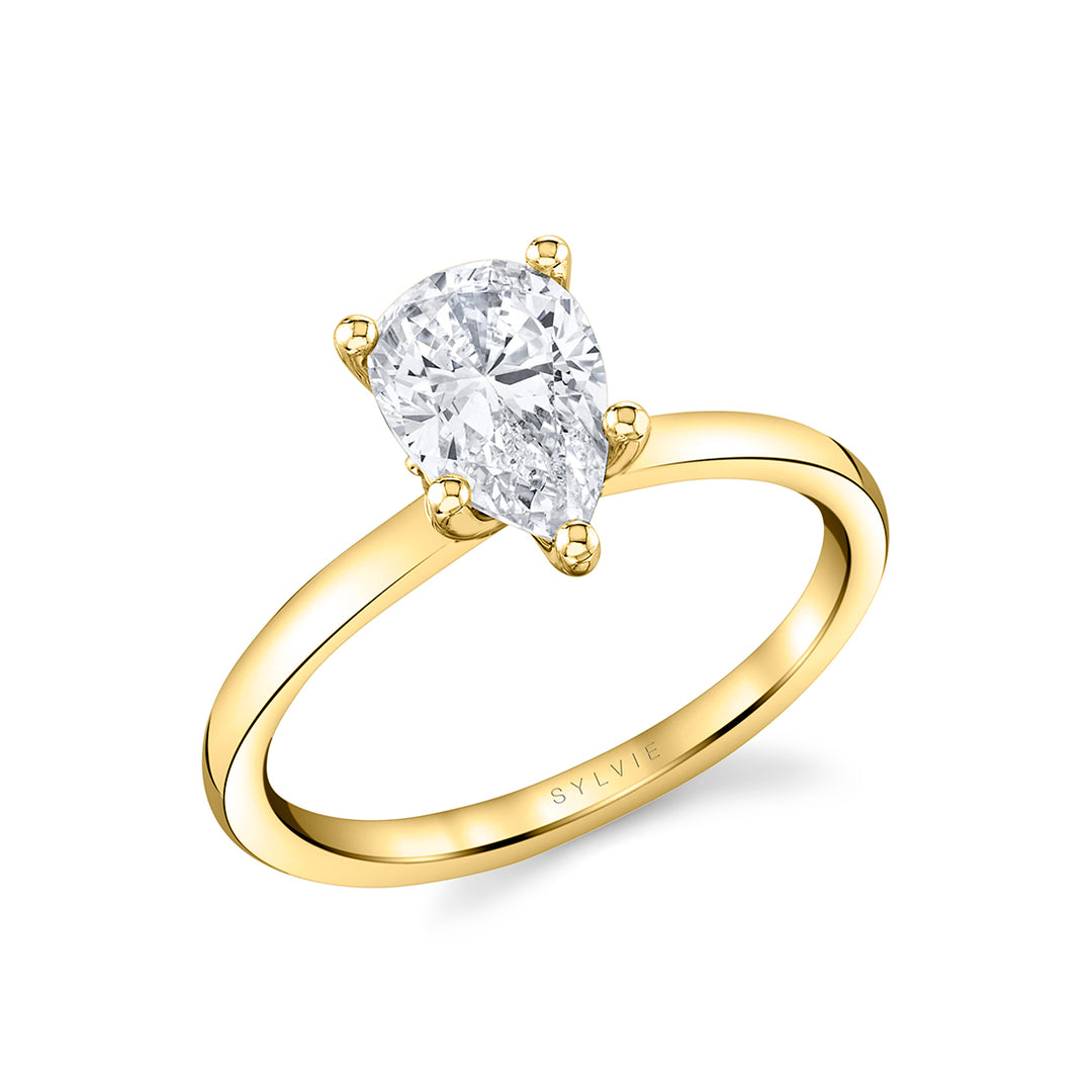 Pear Cut Solitaire Engagement Ring - Dominique