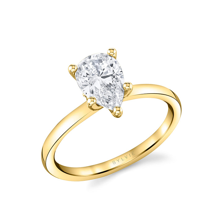 Pear Cut Solitaire Engagement Ring - Dominique