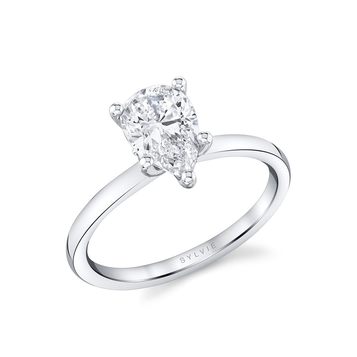 Pear Cut Solitaire Engagement Ring - Dominique