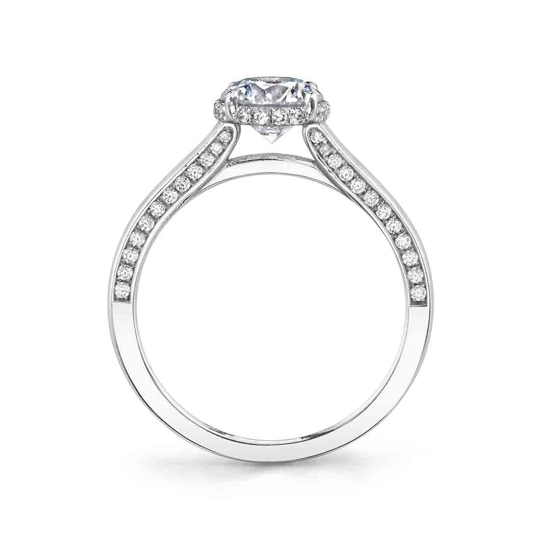 Hidden Halo Engagement Ring with Diamond Profile - Hadlee