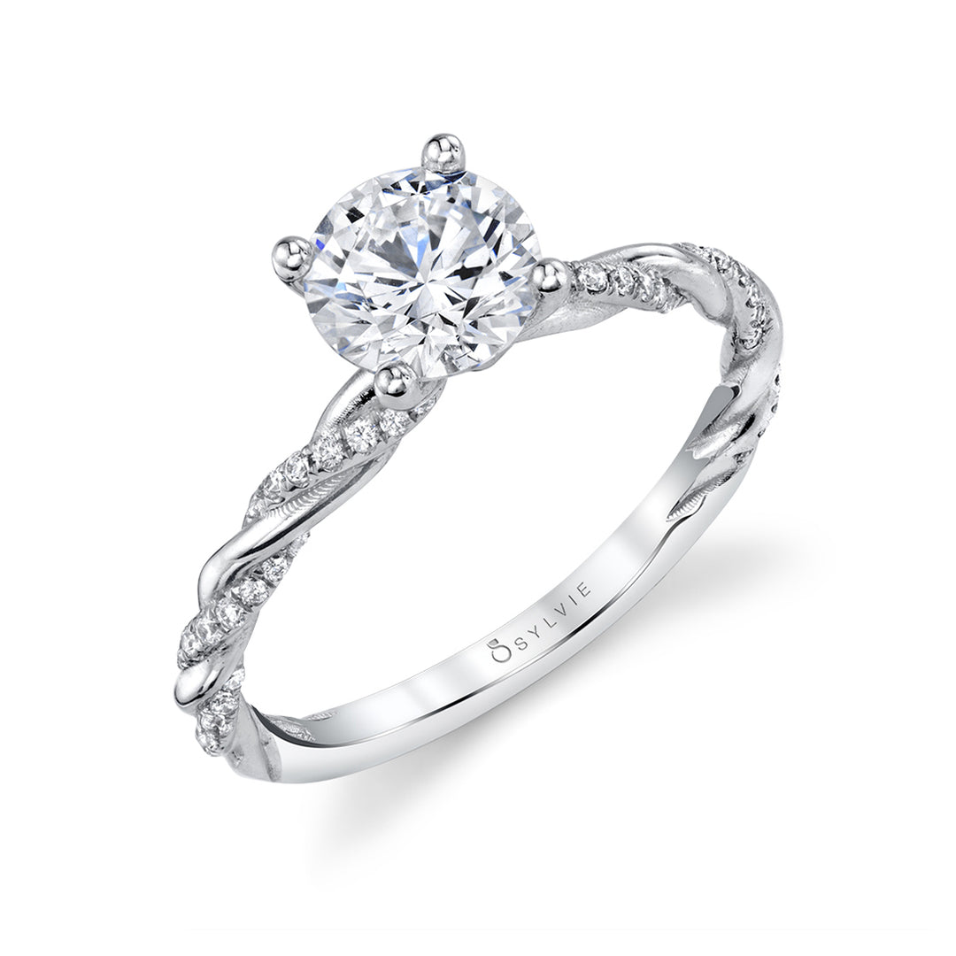 Round Cut Diamond Spiral Engagement Ring - Jolie