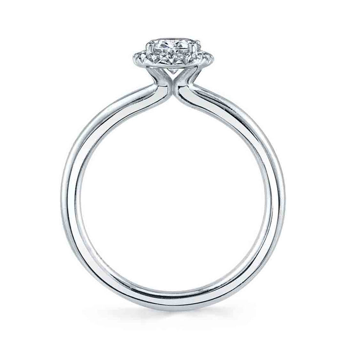 Oval Cut Solitaire Halo Engagement Ring - Elsie