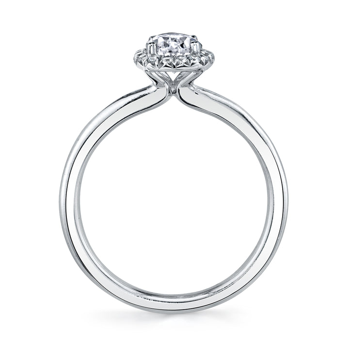 Marquise Cut Solitaire Halo Engagement Ring - Elsie