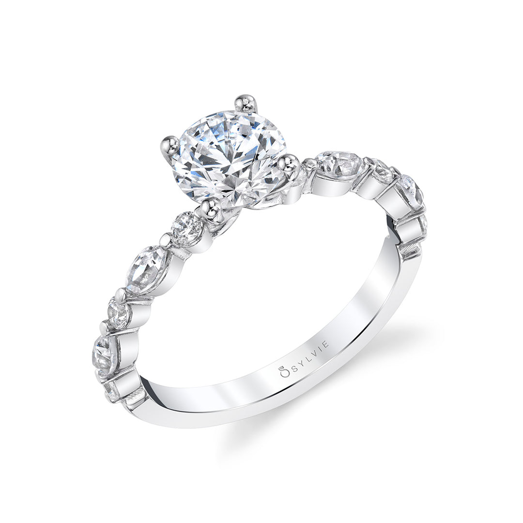 Round Cut Unique Engagement Ring - Felicity