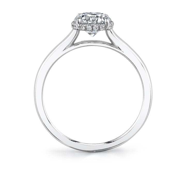 Solitaire Engagement Ring with Hidden Halo - Annika