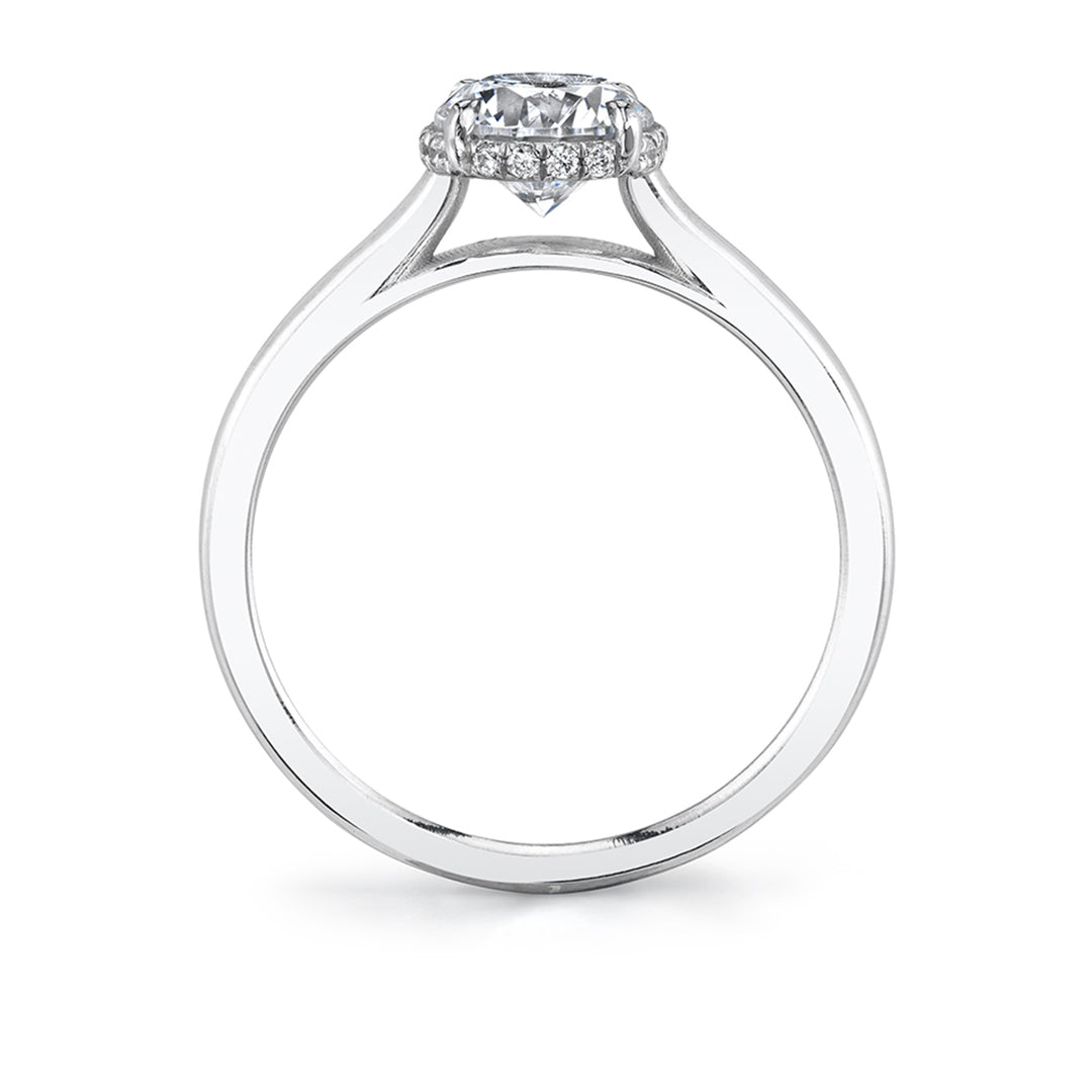 Solitaire Engagement Ring with Hidden Halo - Annika