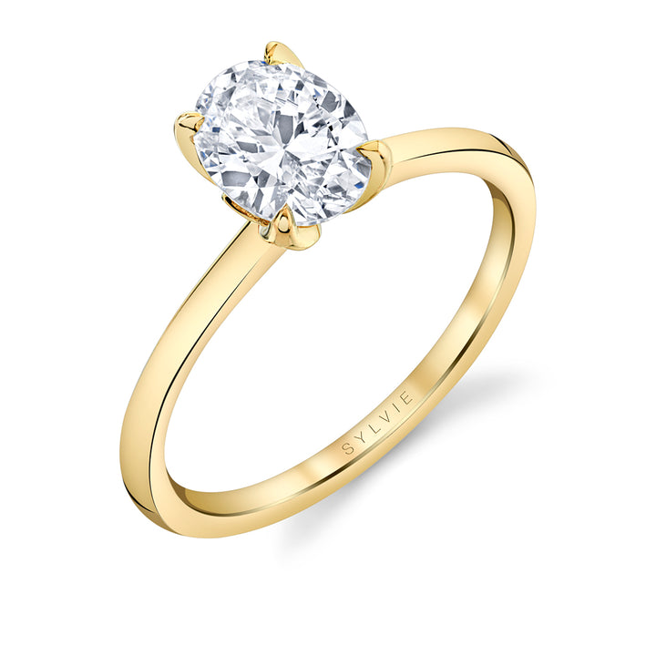 Tulira Solitaire Petal Prong Engagement Ring - Fawn