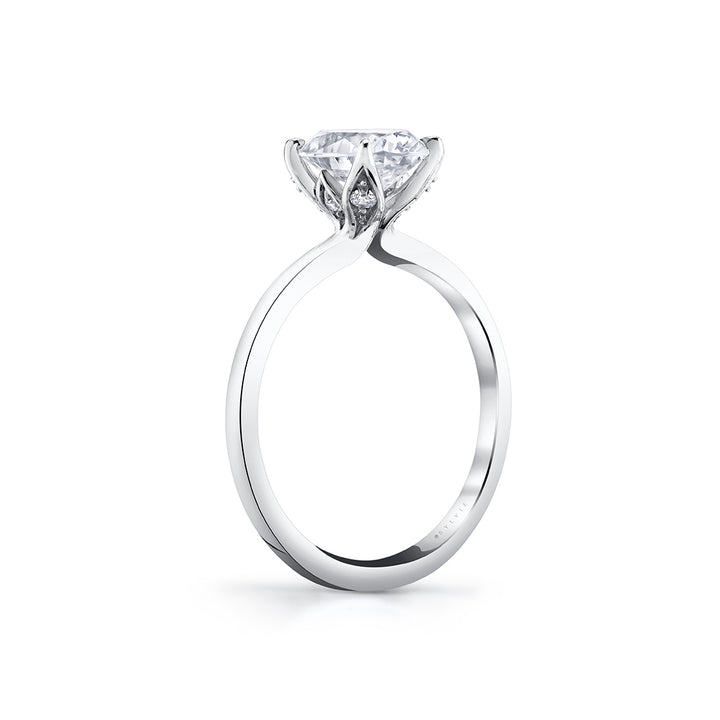 Tulira Oval Cut Solitaire Diamond Petal Prong Engagement Ring - Shay