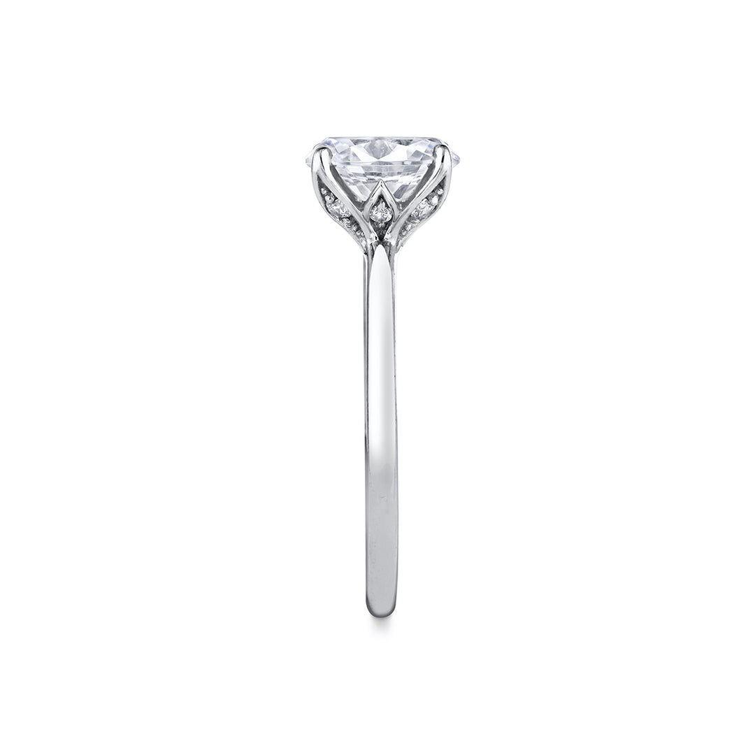 Tulira Oval Cut Solitaire Diamond Petal Prong Engagement Ring - Shay