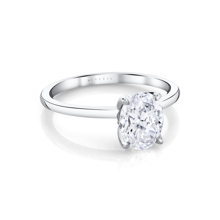 Tulira Oval Cut Solitaire Diamond Petal Prong Engagement Ring - Shay