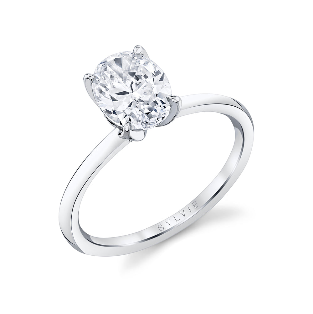 Tulira Oval Cut Solitaire Diamond Petal Prong Engagement Ring - Shay