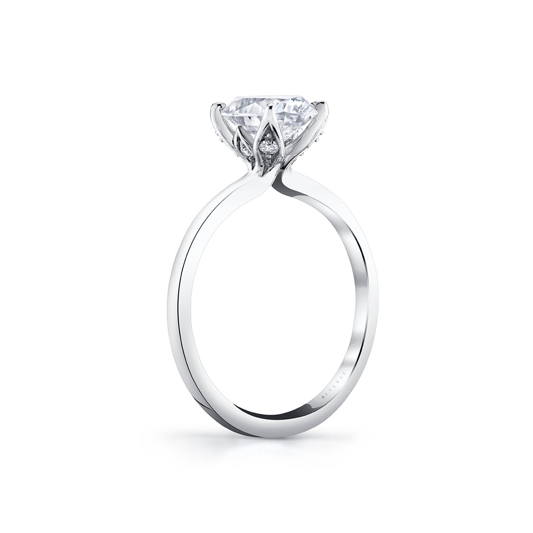 Tulira Oval Cut Solitaire Diamond Petal Prong Engagement Ring - Shay